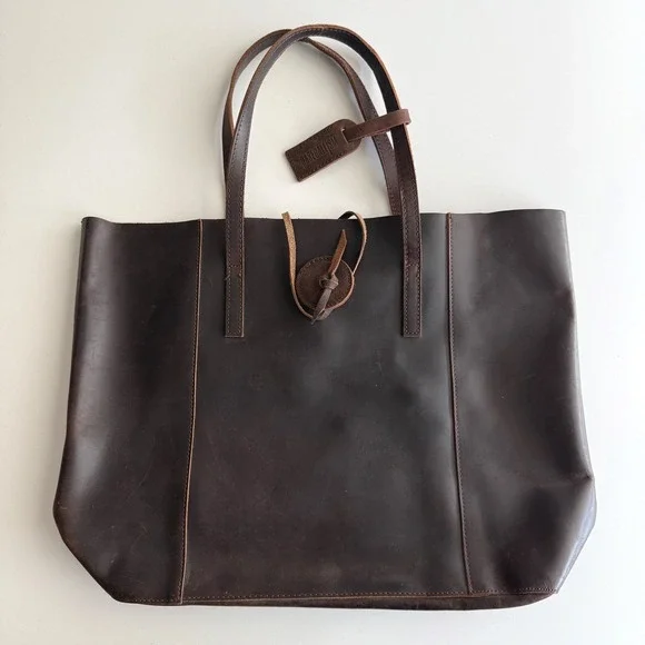 Baseballism EUC Vintage Glove Leather Large Tote in Dark Chocolate - Picture 1 of 9